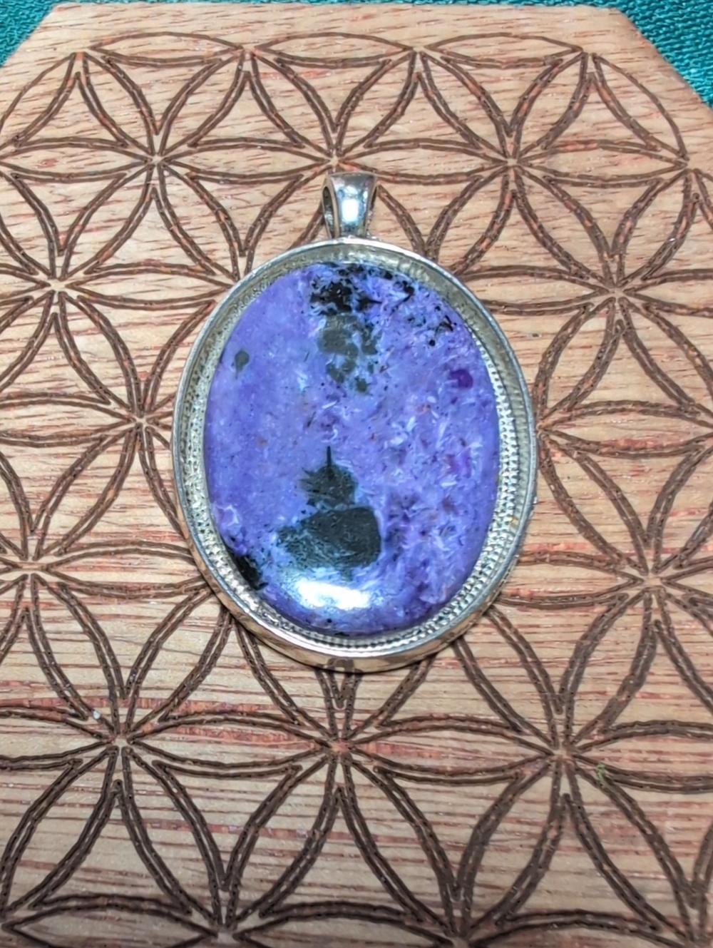 Charoite Gemstone Large Pendant AAA